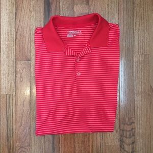Nike Red White Stripped Golf polo